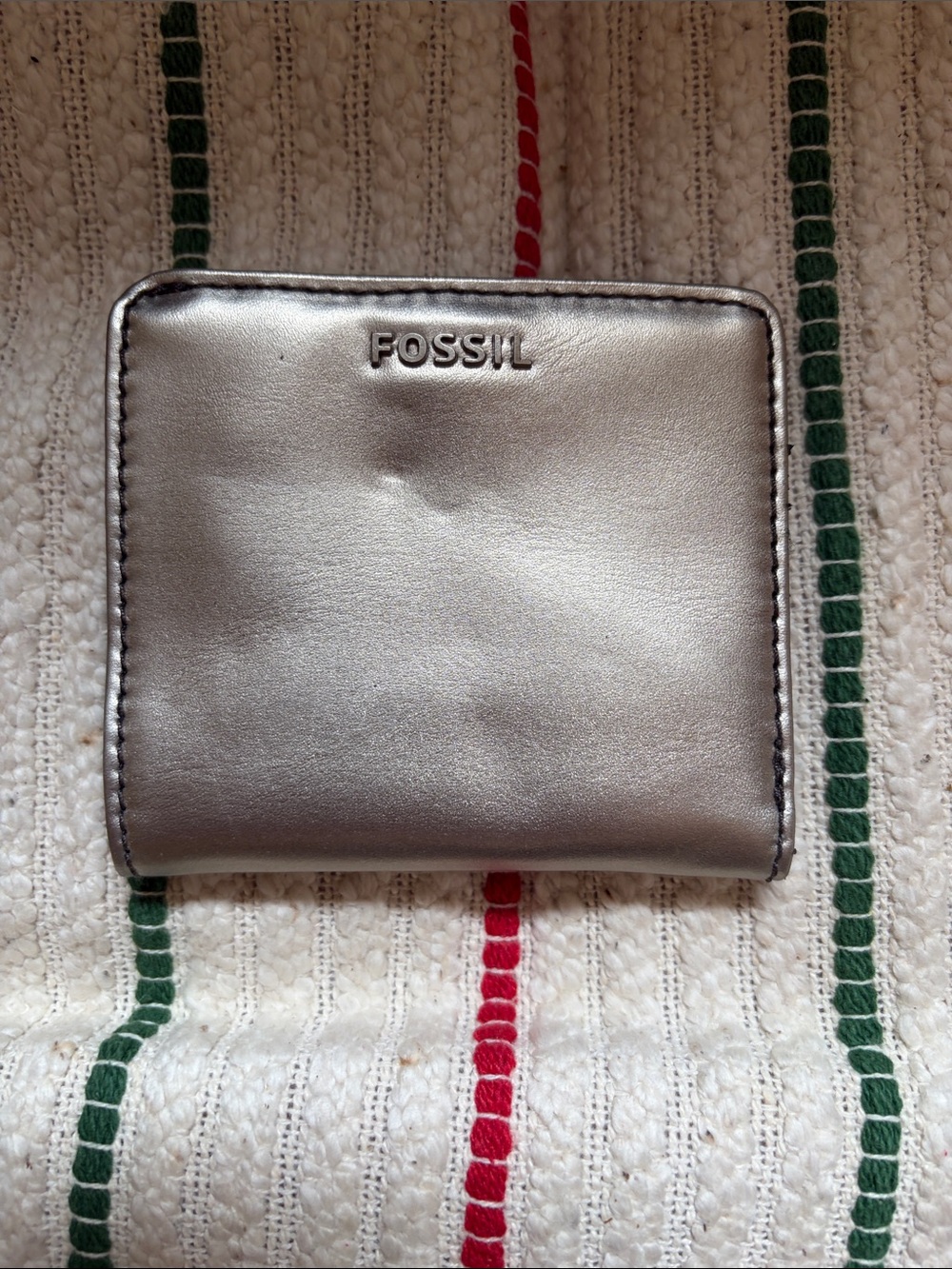 Fossil Metallic Silver Card Holder Wallet